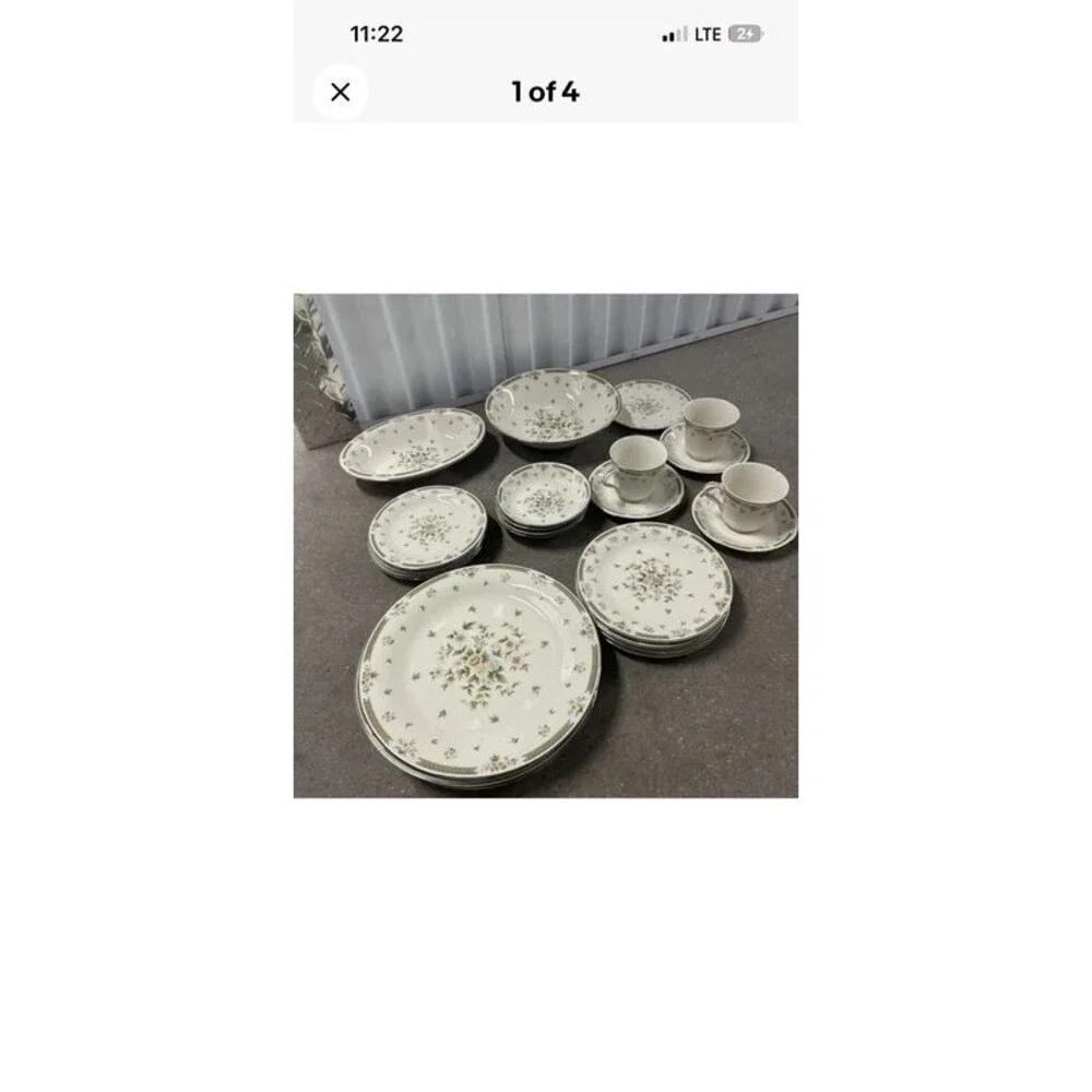 Vintage Spring Gardens, fine porcelain China 28 piece dinnerware set